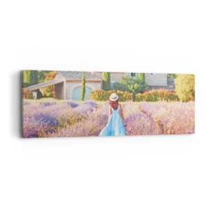 Bild auf Leinwand - Leinwandbild - Lavendel Mädchen - 90x30 cm