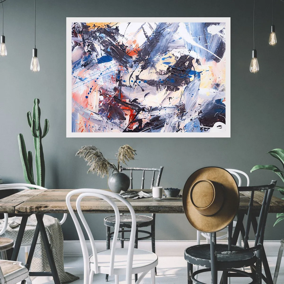 Poster - Verrückter Tanz der Abstraktion - 70x50 cm