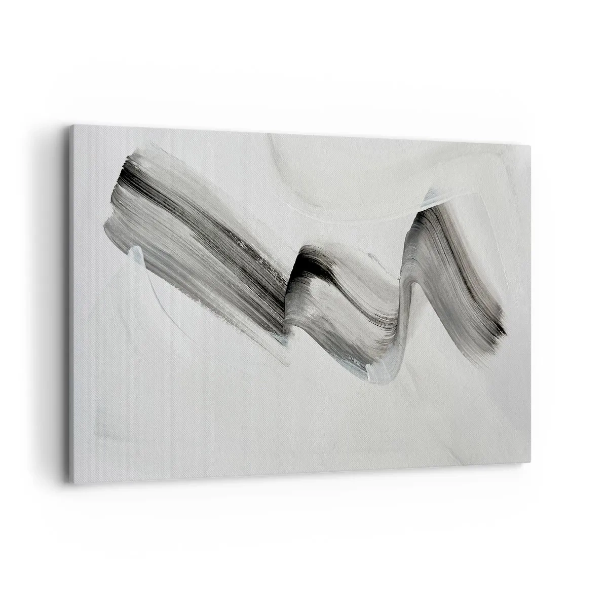 Bild auf Leinwand - Leinwandbild - Abstrakter schwarz-weißer Pinselstrich auf hellem Hintergrund - 120x80cm - Lässig zum Spaß - Moderne Wanddekoration für Wohnzimmer und Schlafzimmer ARTTOR