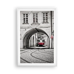 Poster in einem weißen Rahmen - Durch das Stadtlabyrinth - 61x91 cm