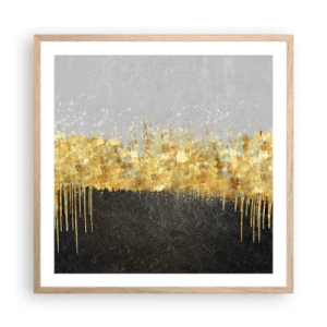 Poster in einem Rahmen aus heller Eiche - Nach innen und nach oben - 60x60 cm