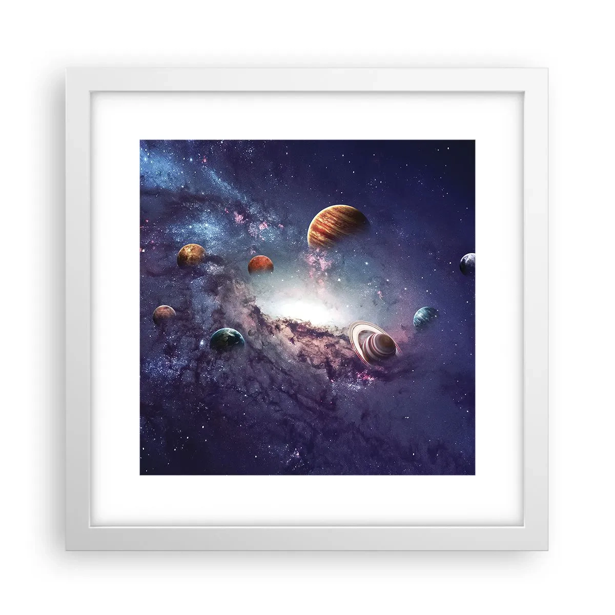 Poster in einem weißen Rahmen - Solar-Tanz-System - 30x30 cm