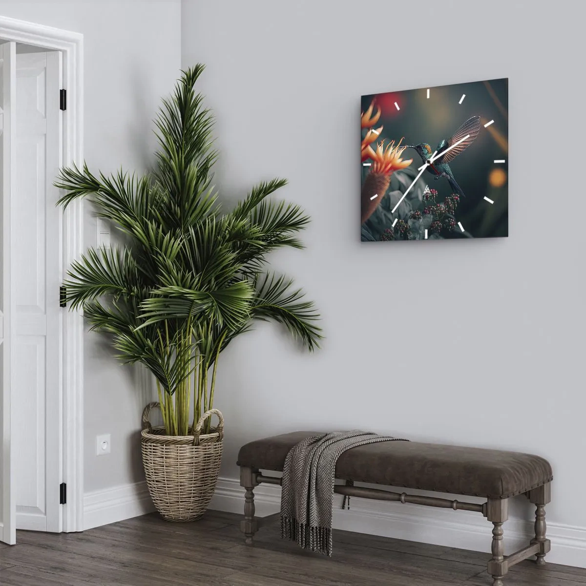 Wanduhr - Glasuhr - Wirklich buntes Leben - 30x30 cm