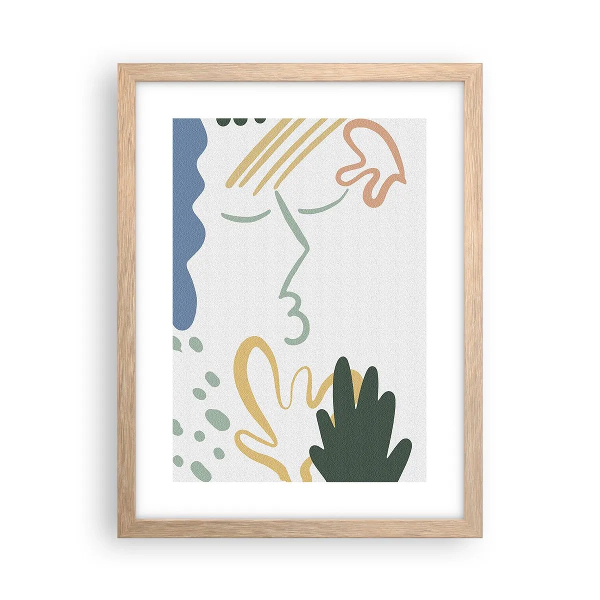 Poster in einem Rahmen aus heller Eiche - Blumenkuss - 30x40 cm