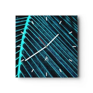 Wanduhr - Glasuhr - Grüne Textur - 40x40 cm