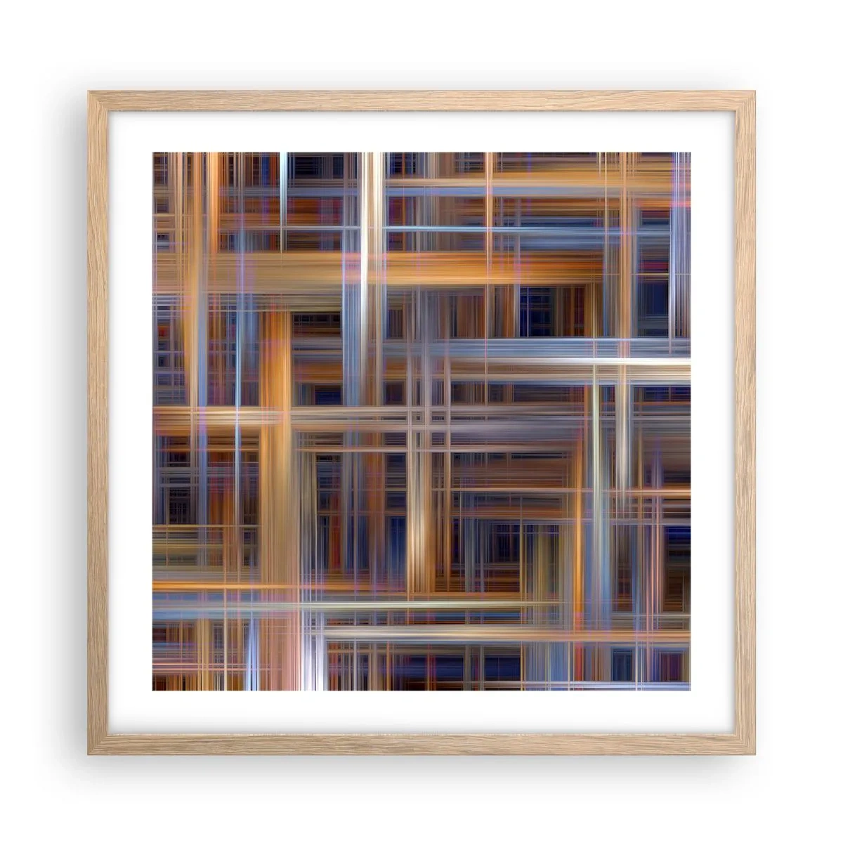 Poster in einem Rahmen aus heller Eiche - Aus Licht gewebt - 50x50 cm