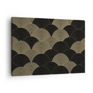 Bild auf Leinwand - Leinwandbild - Art-Deco-Muster mit Halbkreisen und goldenen Linien - 70x50cm - Einheit in der Vielfalt - Moderne Wanddekoration für Wohnzimmer und Schlafzimmer ARTTOR