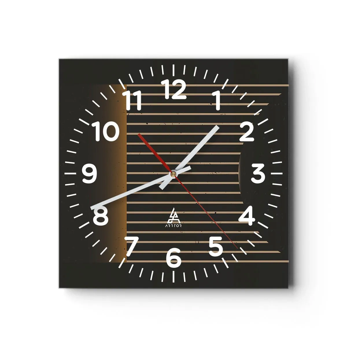 Wanduhr - Glasuhr - Die Dunkelheit erkunden - 30x30 cm
