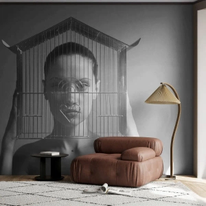 Selbstklebende Fototapete Deluxe Sticker - Ein leicht surreales Portrait - Frau, Stück, Modell - 150x105 cm