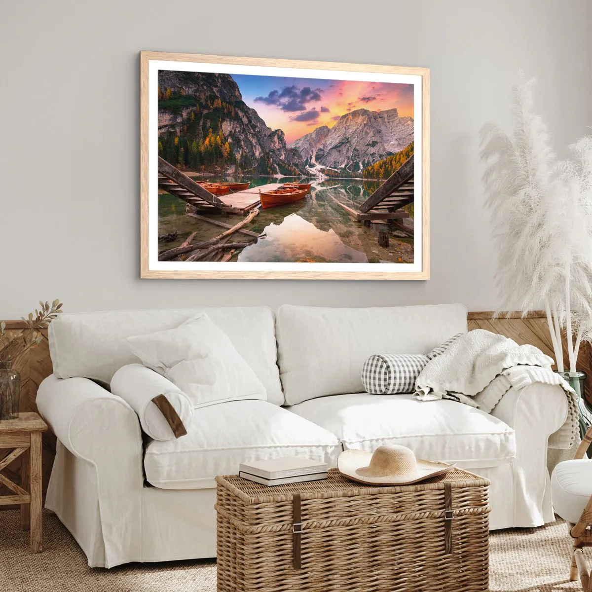 Poster in einem Rahmen aus heller Eiche - Versprechen des Tages - 50x40 cm