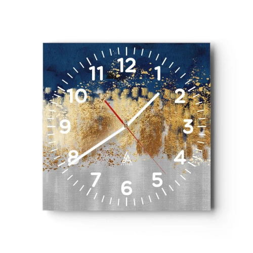 Wanduhr - Glasuhr - Moderne Komposition mit Glanz - 40x40 cm
