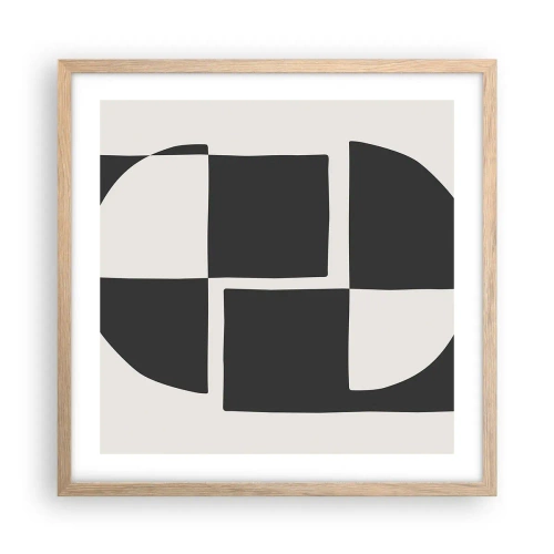 Poster in einem Rahmen aus heller Eiche - Antithese - Synthese - 50x50 cm