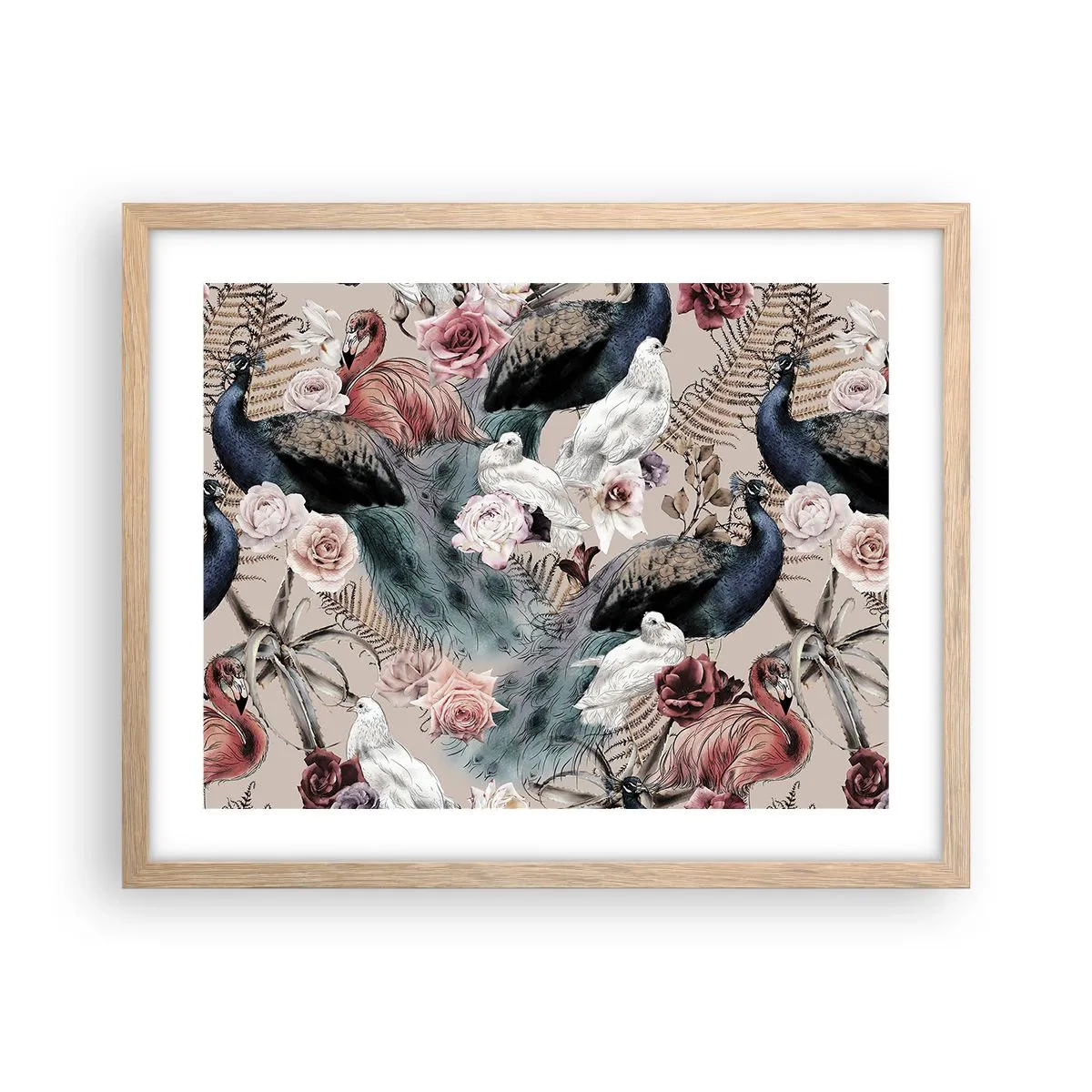 Poster in einem Rahmen aus heller Eiche - Im Schlossgarten - 50x40 cm