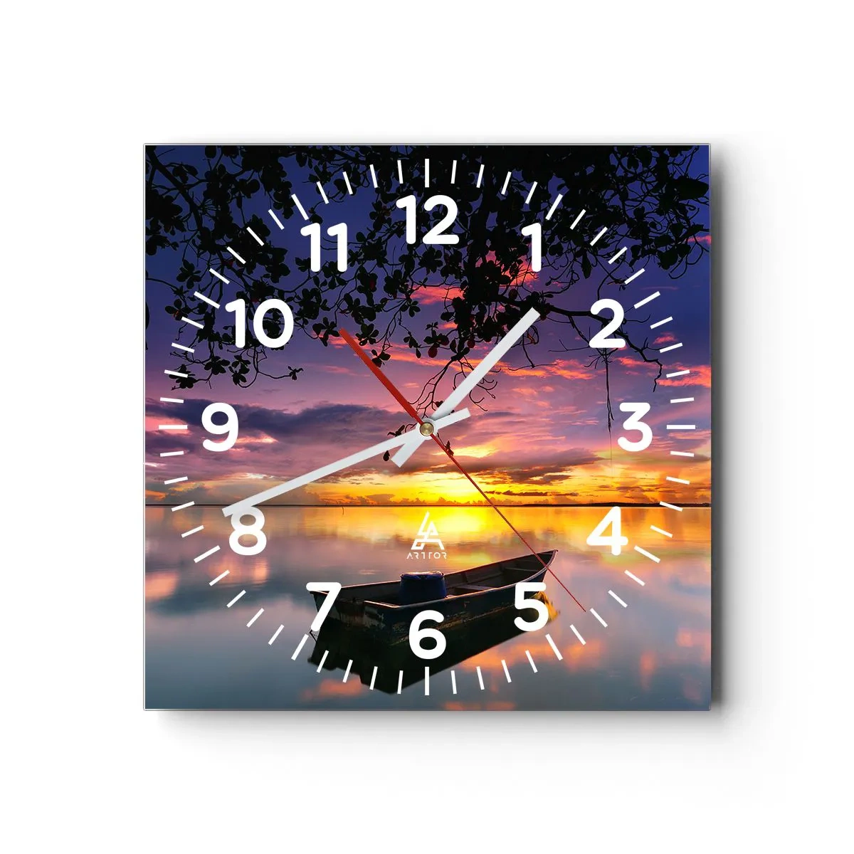 Wanduhr - Glasuhr - Du scheinst mitten am Himmel zu hängen... - 30x30 cm