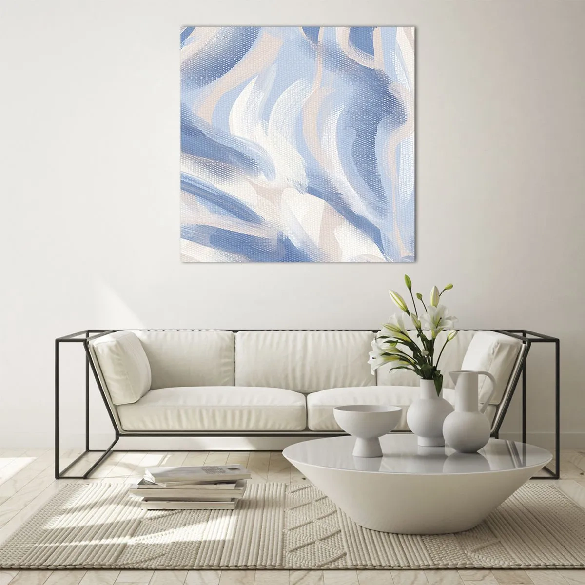 Glasbild - Bild auf glas - Blaue Wellen - 30x30 cm