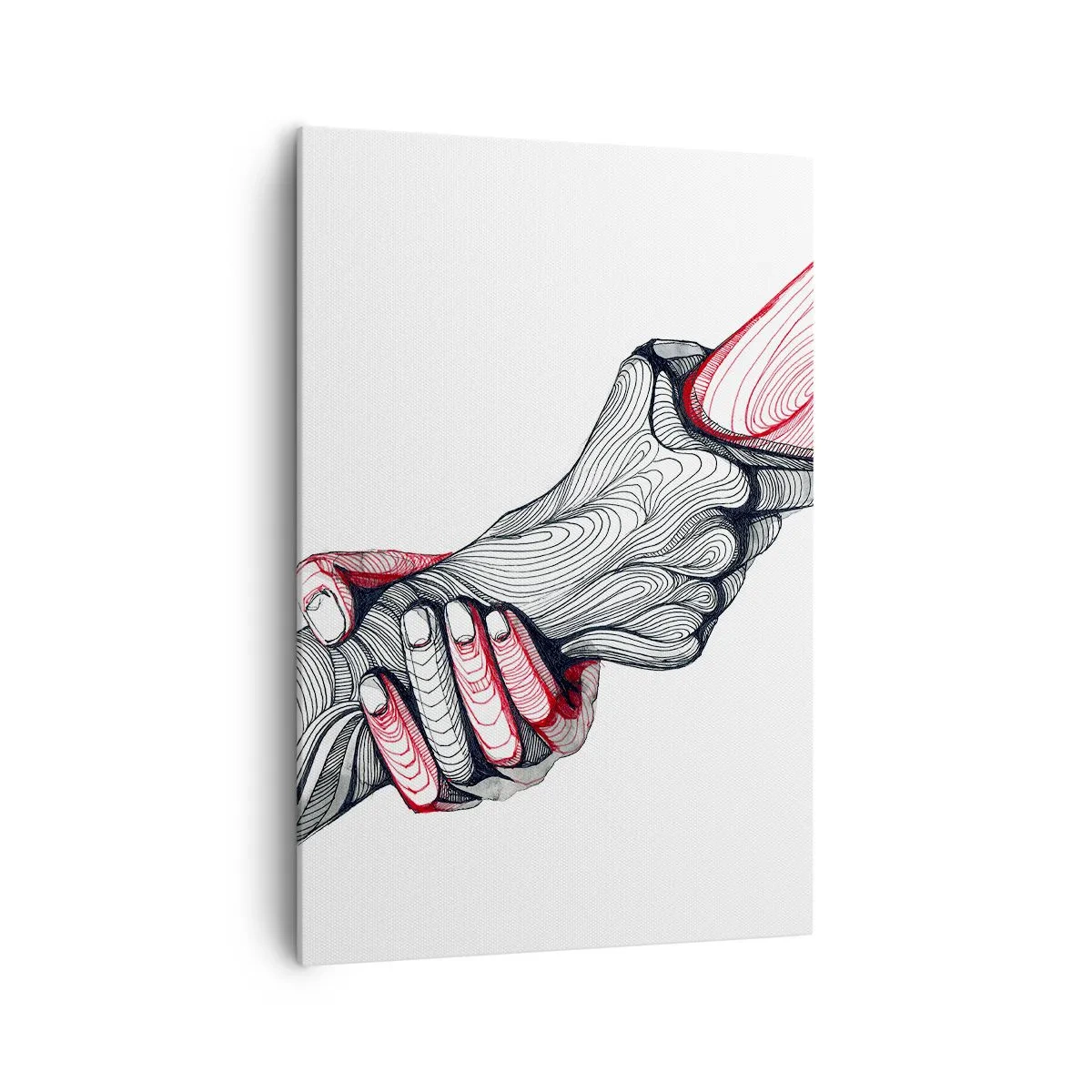 Bild auf Leinwand - Leinwandbild - Künstlerische Hände, die sich im minimalistischen Stil halten - 70x100cm - Sie sind in guten Händen - Moderne Wanddekoration für Wohnzimmer und Schlafzimmer ARTTOR