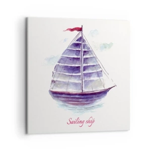 Bild auf Leinwand - Leinwandbild - Volle Segel und ruhiges Wasser - 50x50 cm