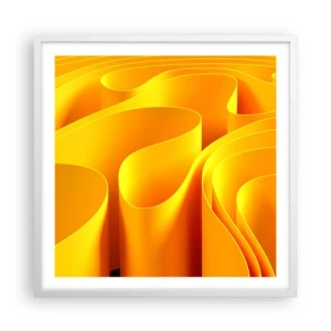 Poster in einem weißen Rahmen - Wie Sonnenwellen - 60x60 cm