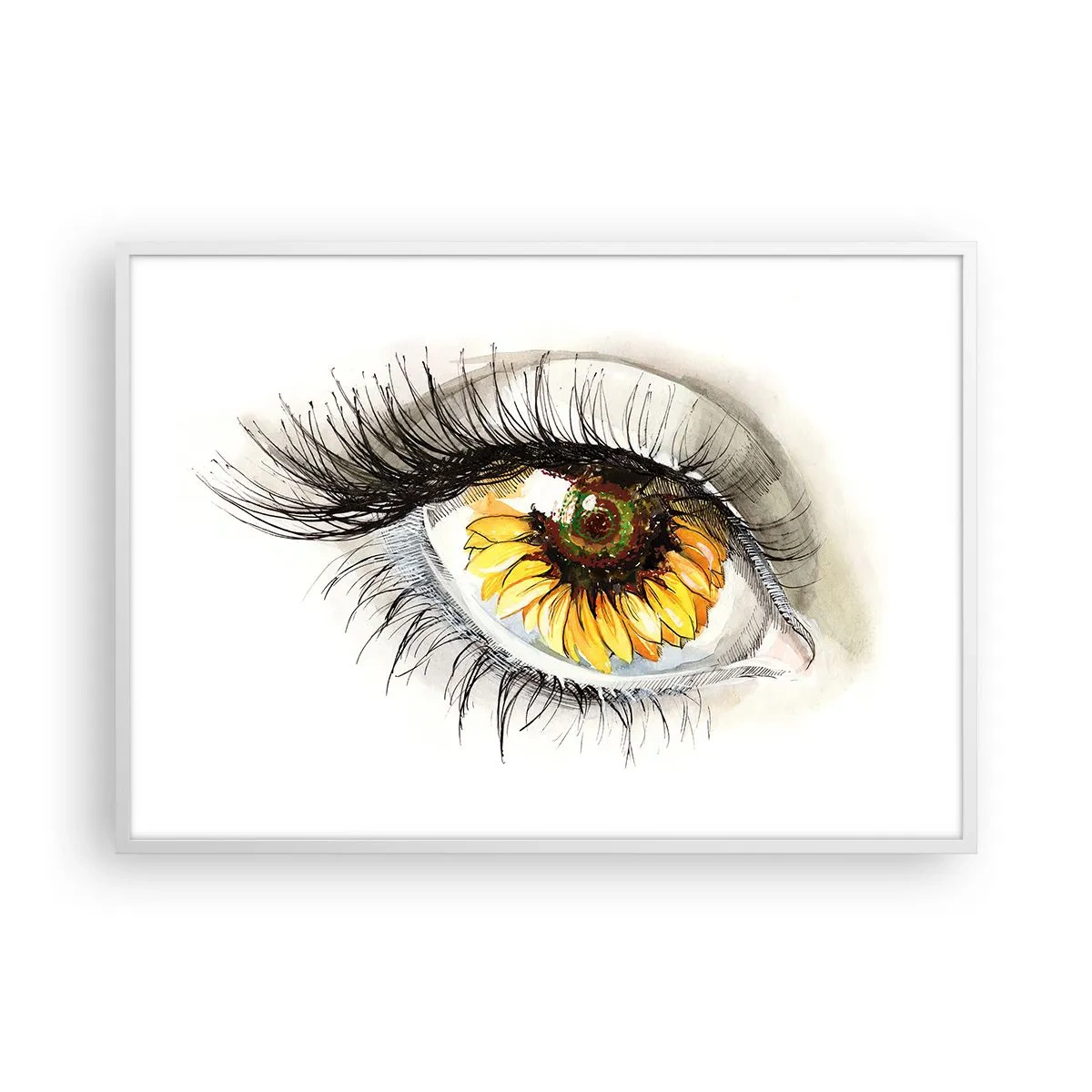 Poster in einem weißen Rahmen - Ein Look so heiß wie der Sommer - 100x70 cm