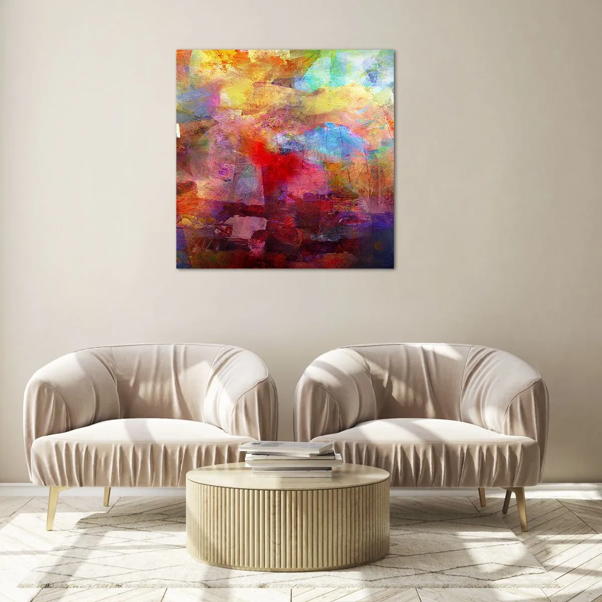 Glasbild - Bild auf glas - Schau in den Regenbogen - 50x50 cm