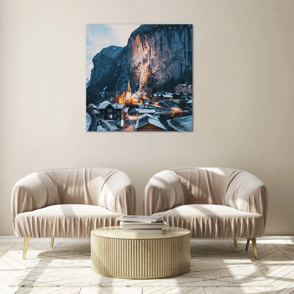 Glasbild - Bild auf glas - Der leuchtende Geist des Winters - 70x70 cm