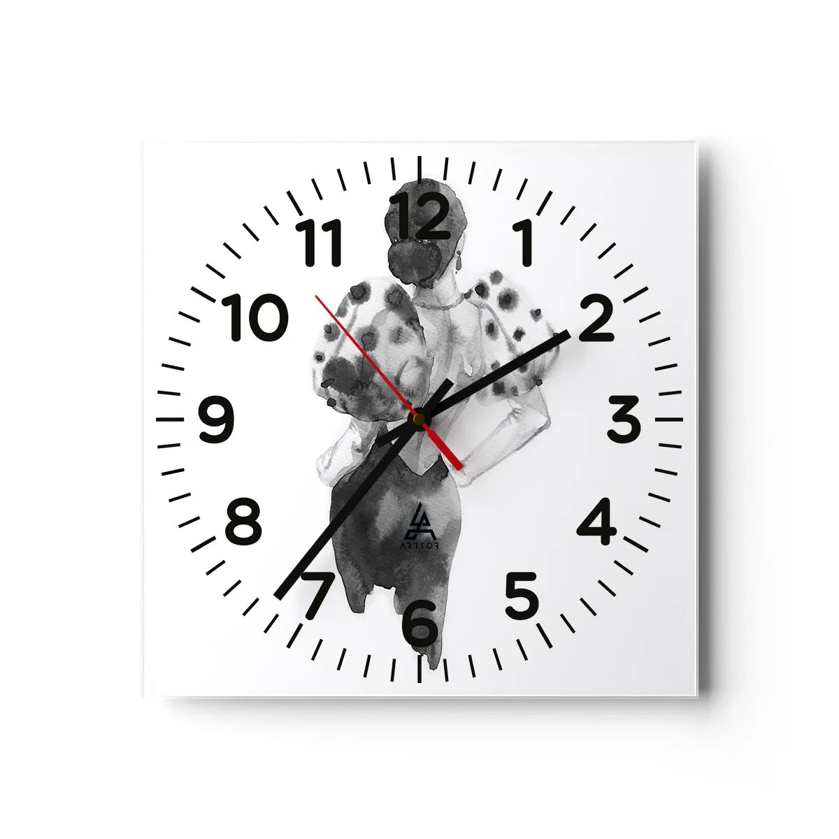 Wanduhr - Glasuhr - Sie ging direkt vorbei - 40x40 cm