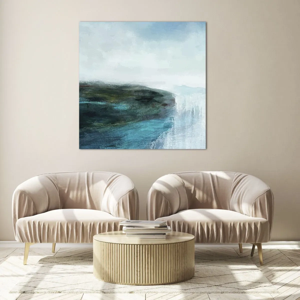 Glasbild - Bild auf glas - Nautische Abstraktion - 50x50 cm