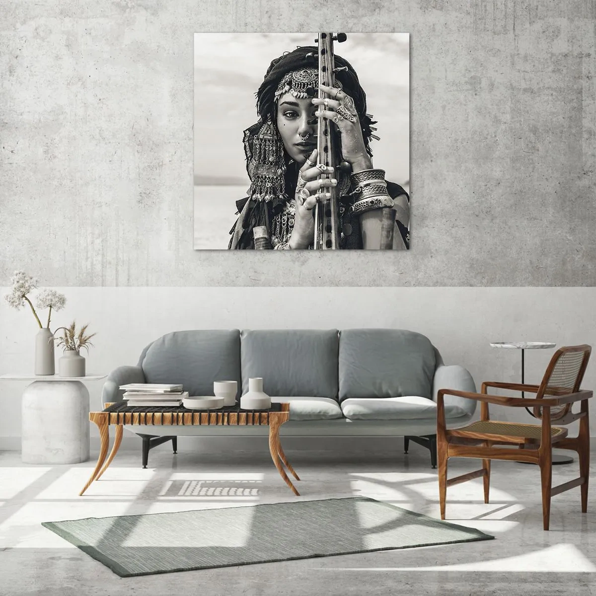 Glasbild - Bild auf glas - Die Musik des Orients selbst - 40x40 cm