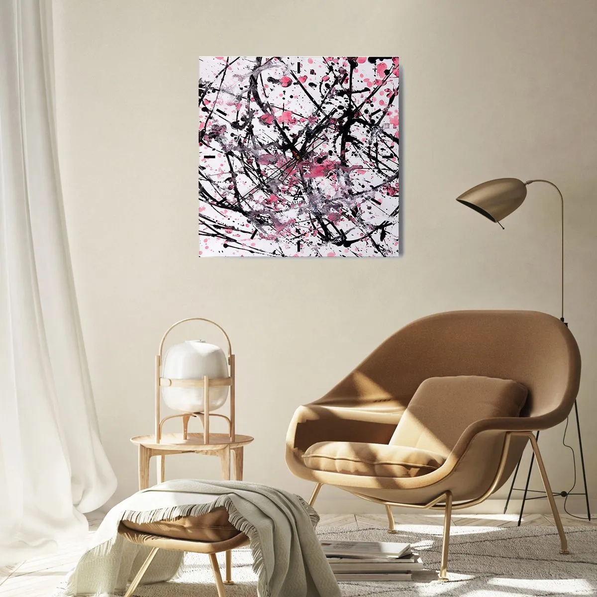 Wanduhr - Glasuhr - Die Flüchtigkeit des Lebens - 40x40 cm