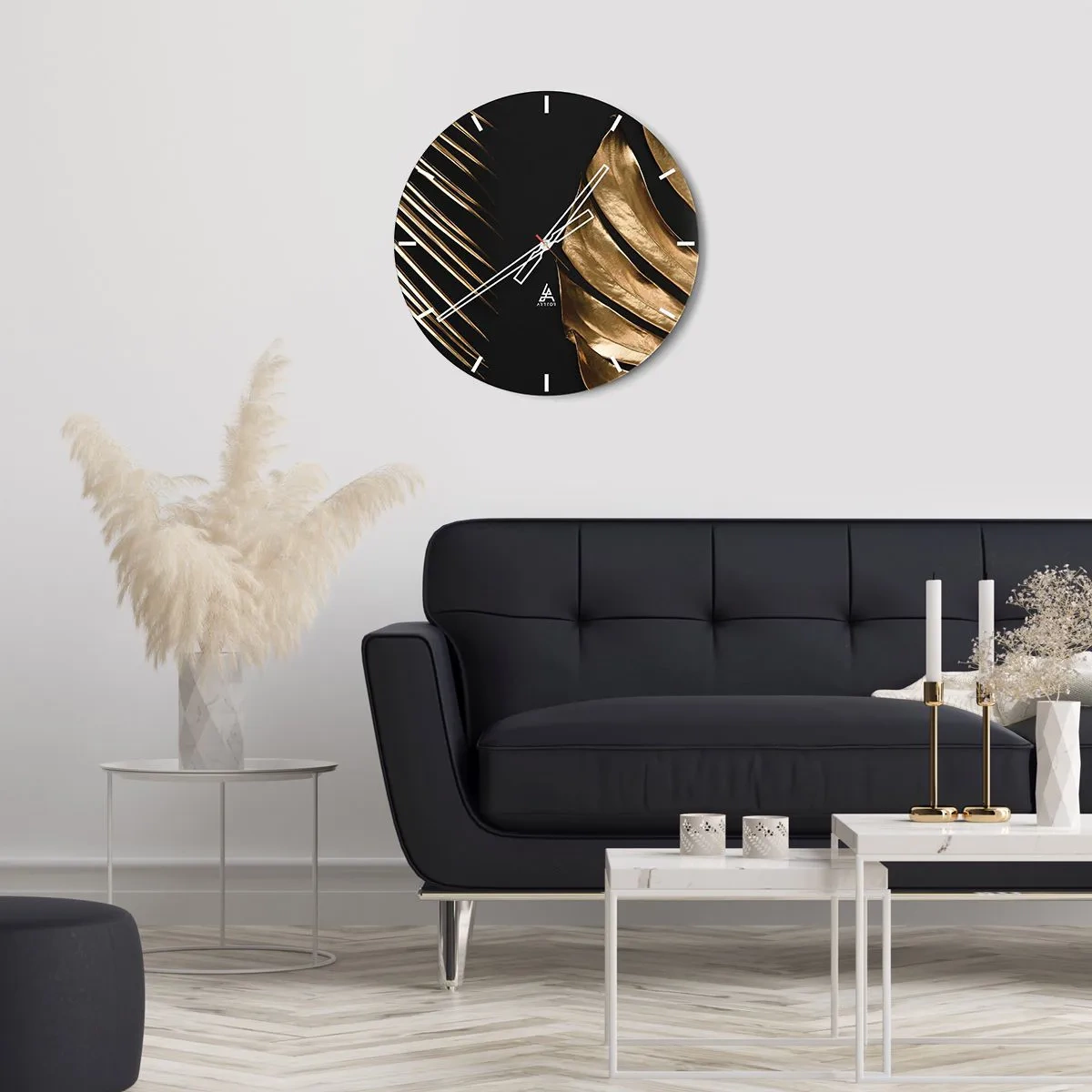 Wanduhr - Glasuhr - Eine Frau in orientalischem Schmuck hält ein traditionelles Instrument - 30x30cm - Anders und genauso teuer - Moderne Wanddekoration für Wohnzimmer, Küche und Schlafzimmer ARTTOR