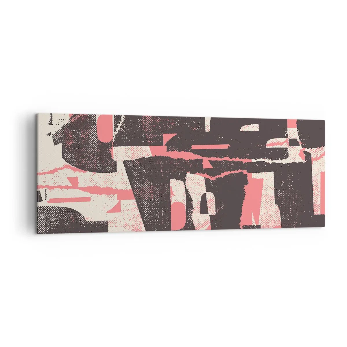 Bild auf Leinwand - Leinwandbild - Eine abstrakte Komposition in Rosa- und Brauntönen. - 140x50cm - All dieser Lärm - Moderne Wanddekoration für Wohnzimmer und Schlafzimmer ARTTOR