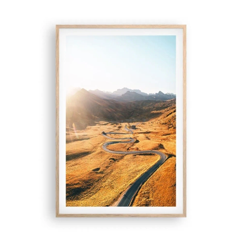 Poster in einem Rahmen aus heller Eiche - In einem goldenen Tal - 61x91 cm