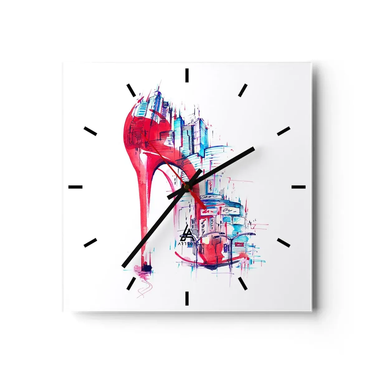 Wanduhr - Glasuhr - Ein Großstadt-Dandy - 40x40 cm
