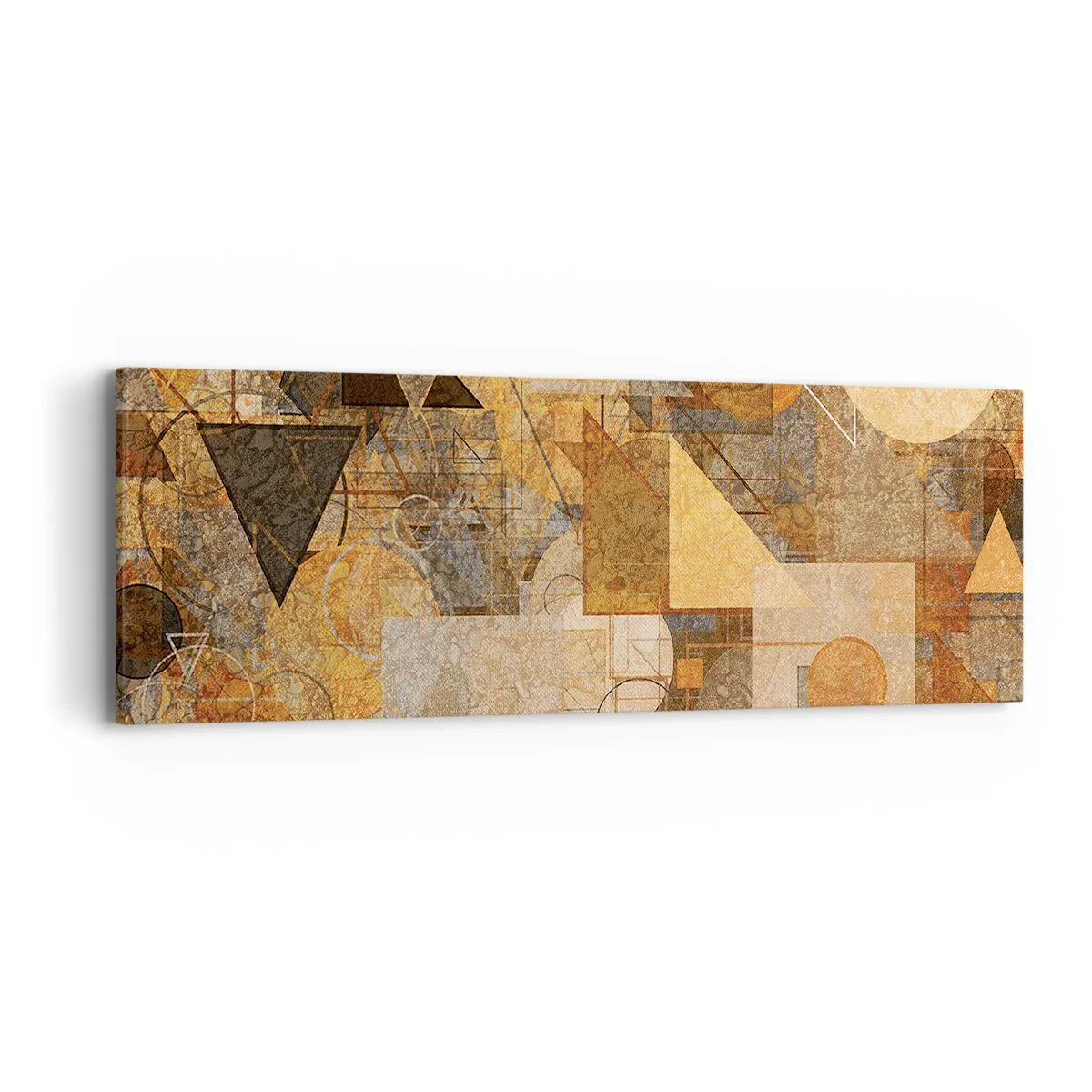 Bild auf Leinwand - Leinwandbild - Eine kubistische Studie aus Bronze - 90x30 cm