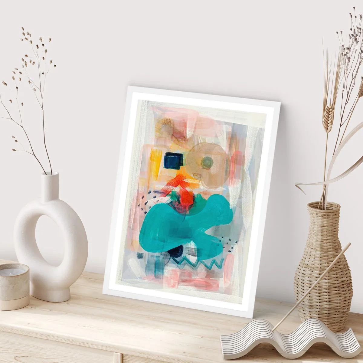 Poster in einem weißen Rahmen - Buntes Spiel - 61x91 cm