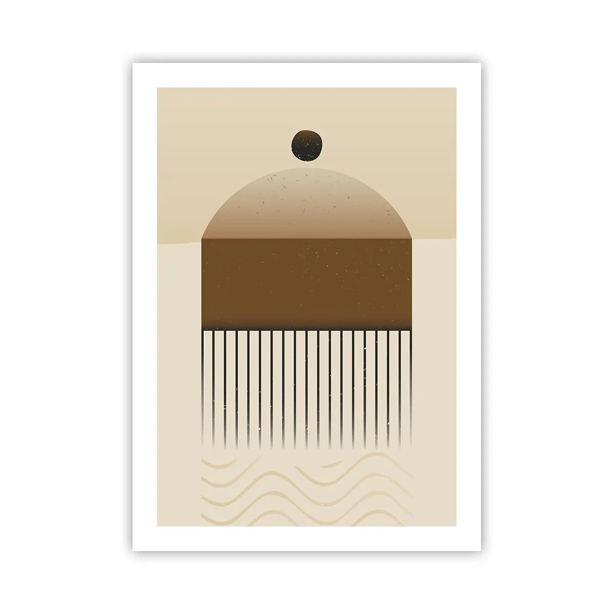 Poster - Minimalistische Abstraktion in Braun- und Beigetönen - 50x70cm - Verschiedene Staaten - Moderne Wanddekoration für Wohnzimmer und Schlafzimmer ARTTOR
