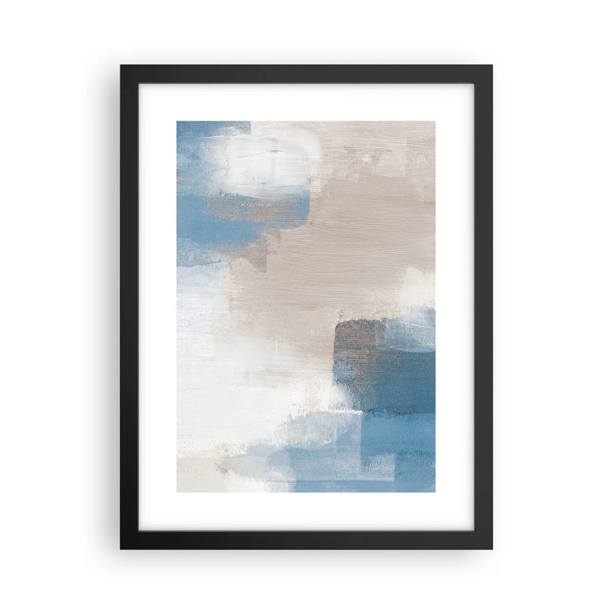 Poster in einem schwarzem Rahmen - Rosa Abstraktion hinter einem blauen Vorhang - 30x40 cm