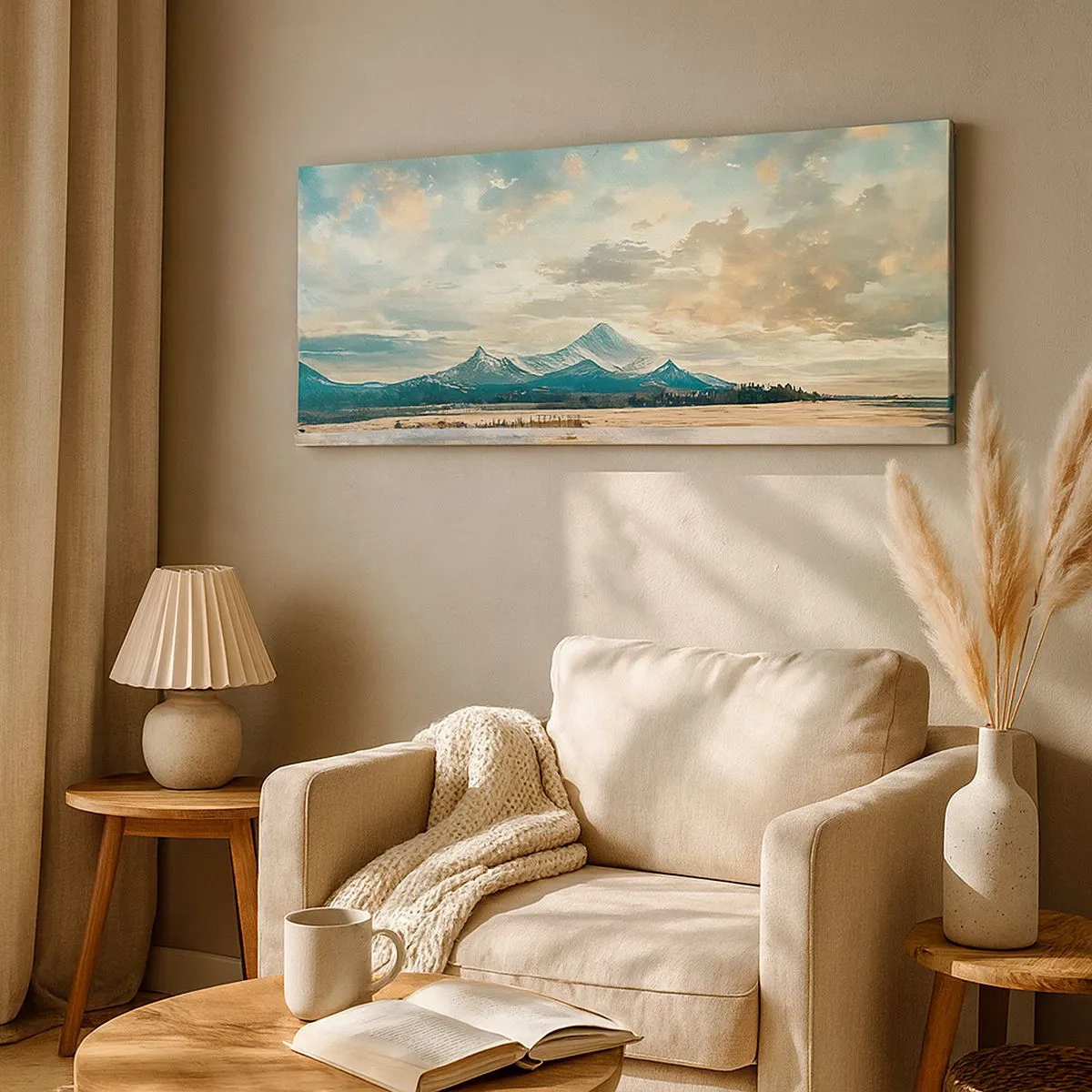 Bild auf Leinwand - Leinwandbild - Unter dem Schutz des Himmels - 100x40 cm