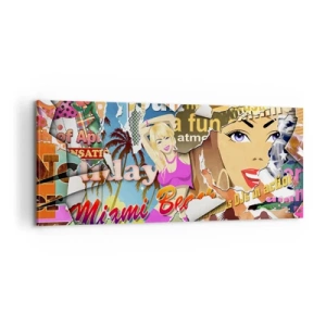 Bild auf Leinwand - Leinwandbild - Sommer Rückblicke - 100x40 cm