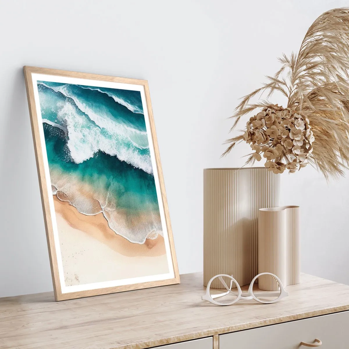 Poster in einem Rahmen aus heller Eiche - Das ewige Treffen - 50x70 cm