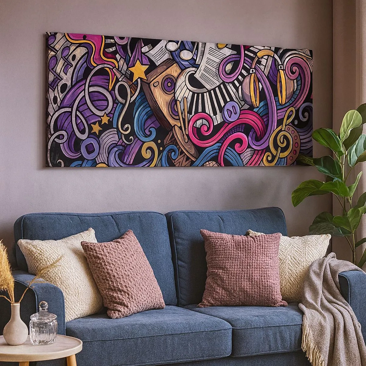 Bild auf Leinwand - Leinwandbild - Komplizierte Melodie - 100x40 cm