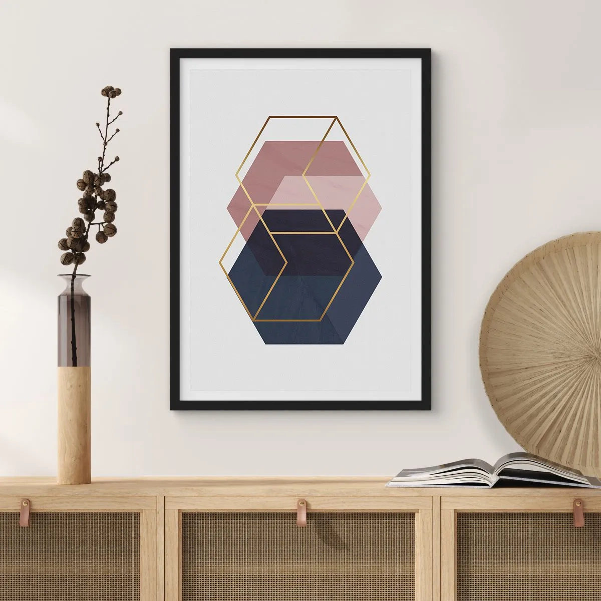 Poster in einem schwarzem Rahmen - Die Kraft der Einfachheit - 61x91 cm