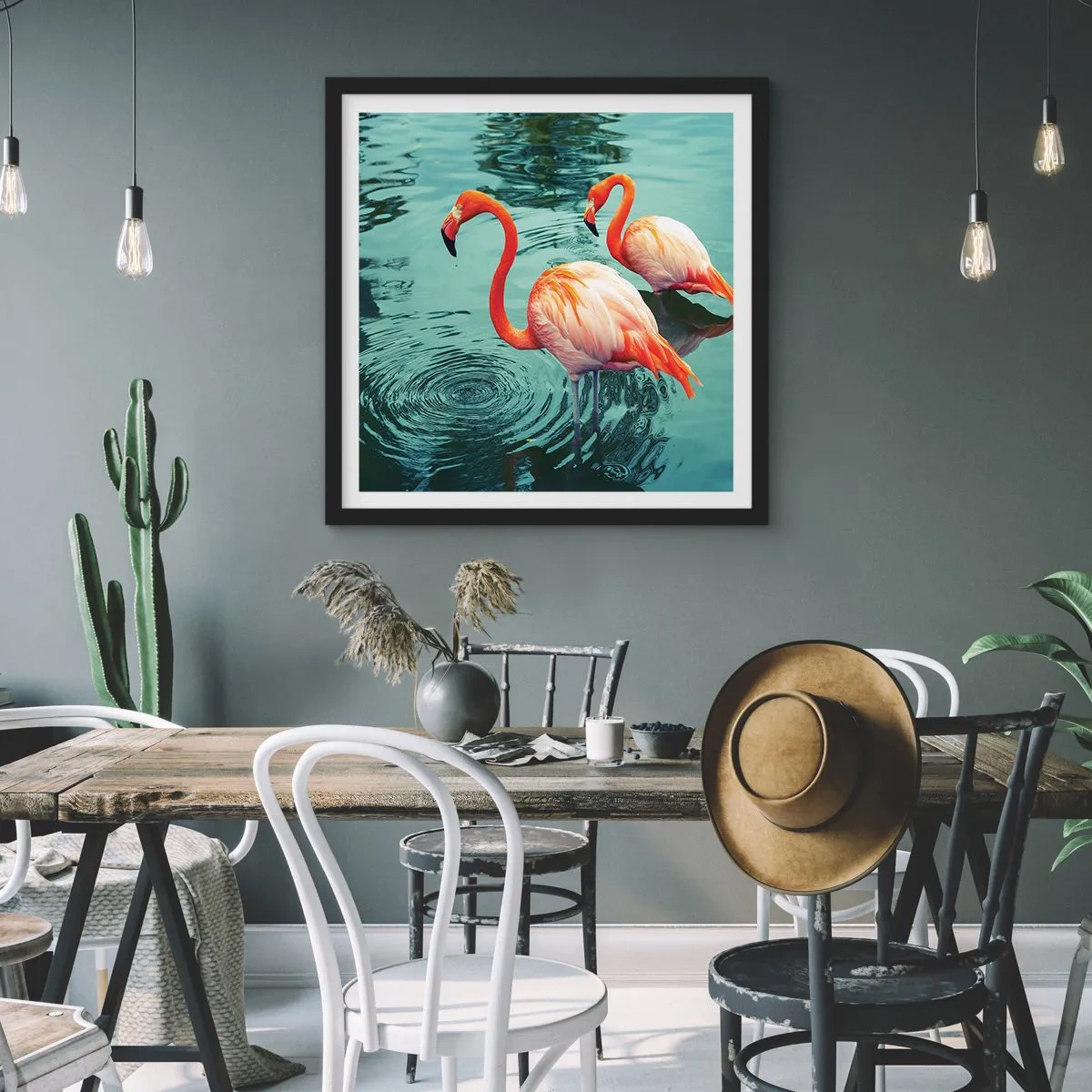 Poster in einem schwarzem Rahmen - Wir sind jetzt in Mode - 40x40 cm