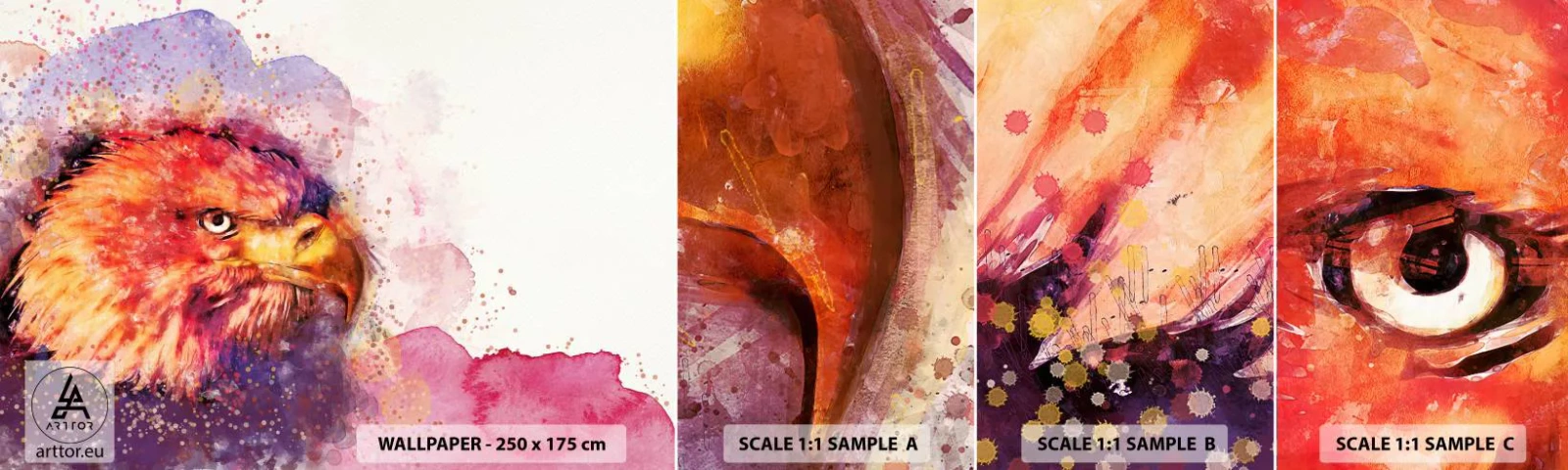 Fototapetenmuster Standard Eco - Du willst nicht wissen, woran ich denke - Abstraktion, Vogel, Adler - 100x30 cm