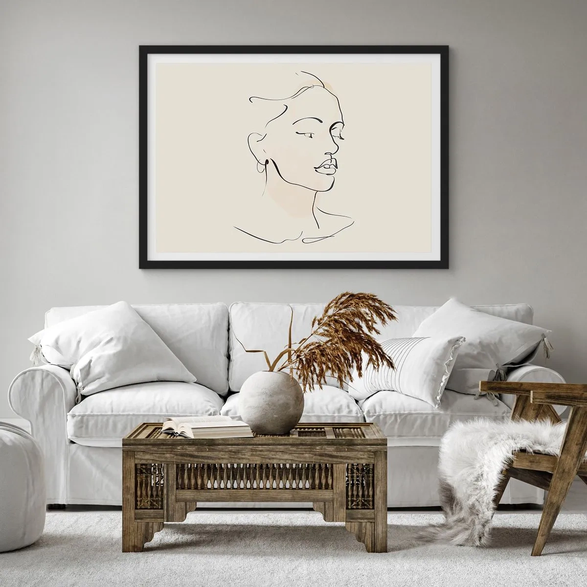 Poster in einem schwarzem Rahmen - Eine bestimmte Linie - 40x30 cm