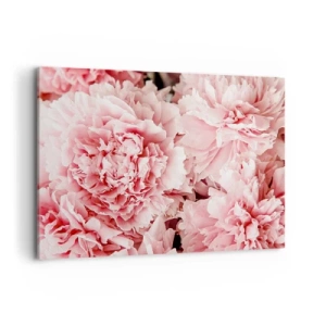 Bild auf Leinwand - Leinwandbild - Zarte rosa Pfingstrosen in zartem Ambiente - 100x70cm - Rosa Traum - Moderne Wanddekoration für Wohnzimmer und Schlafzimmer ARTTOR