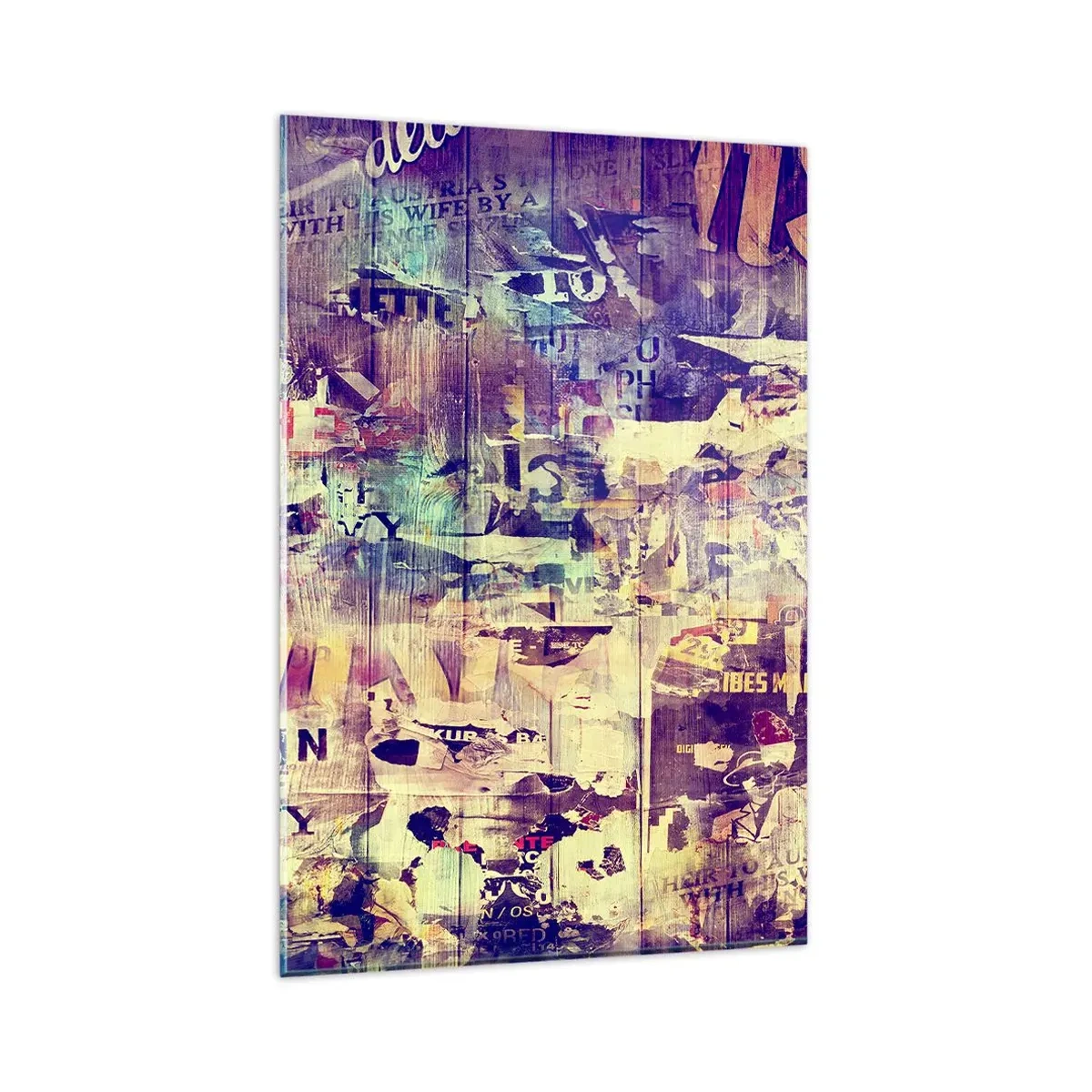 Glasbild - Bild auf glas - Bunte abstrakte Collage mit Text und Grafiken - 80x120cm - Und das ist alles, was es geben wird - Moderne Wanddekoration für Wohnzimmer und Schlafzimmer ARTTOR