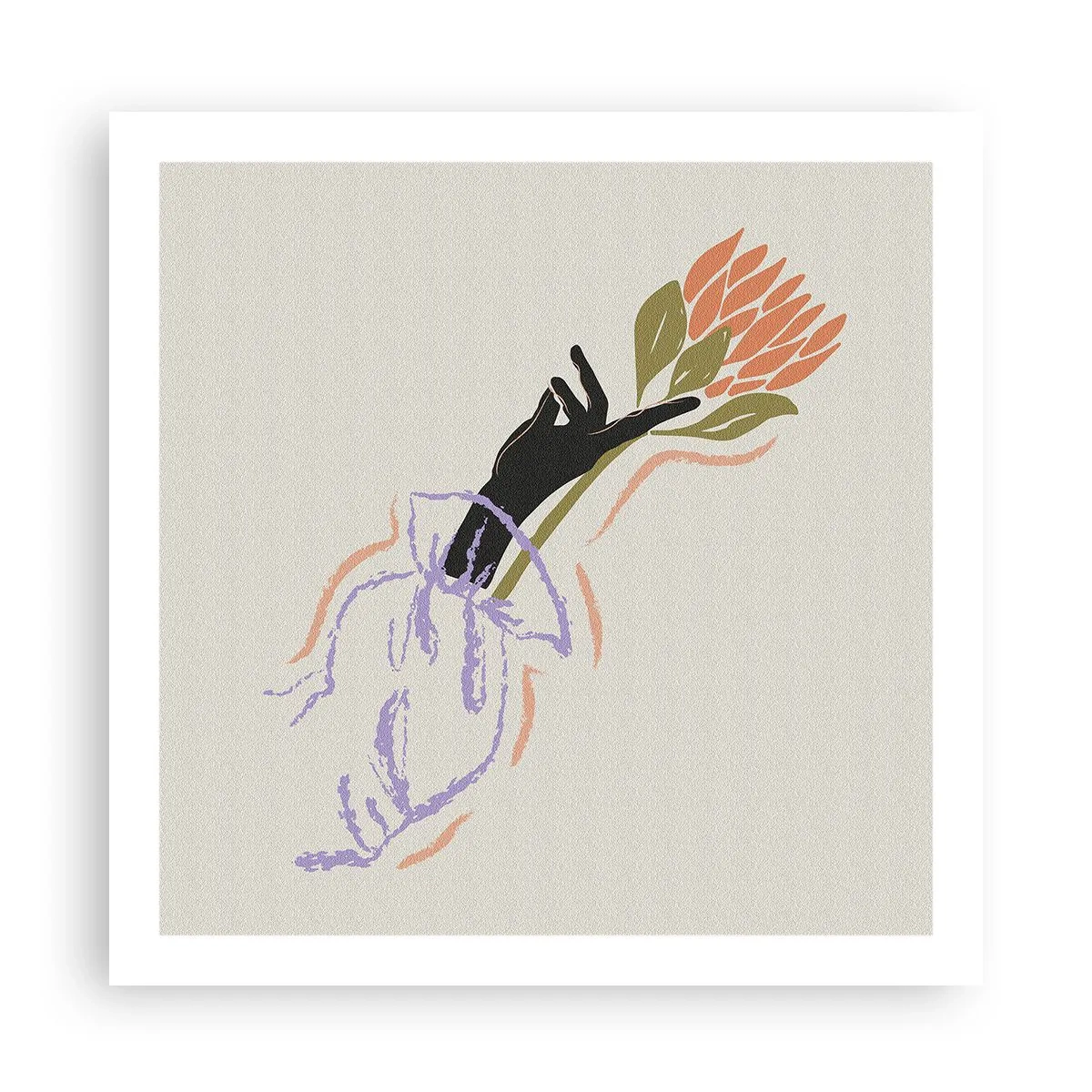 Poster - Schwesterliche Berührung - 60x60 cm