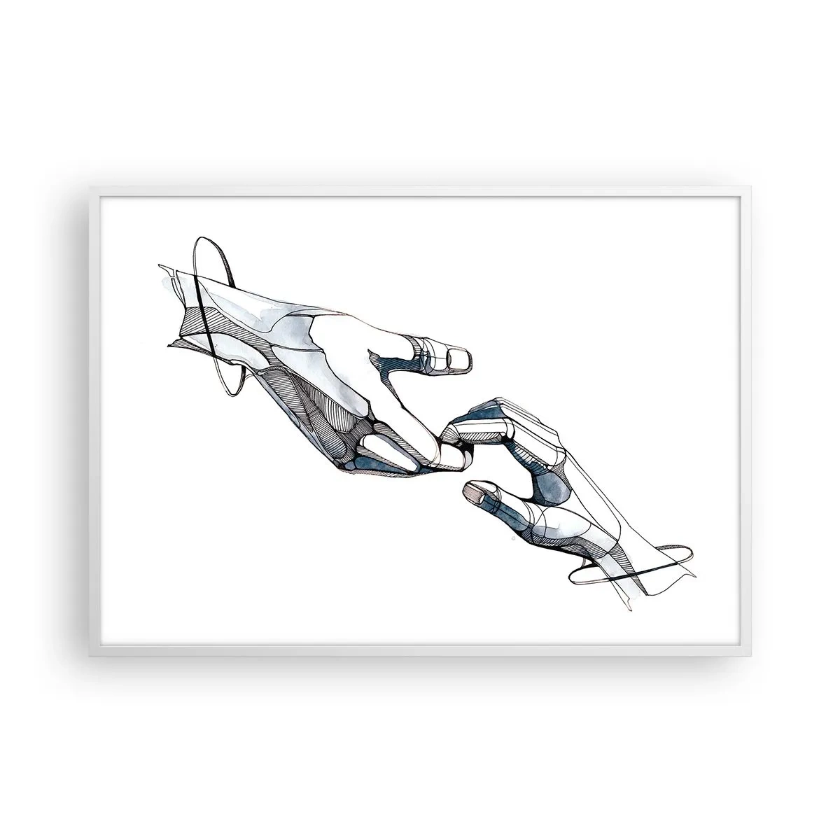 Poster in einem weißen Rahmen - Eine gute Geste - 100x70 cm