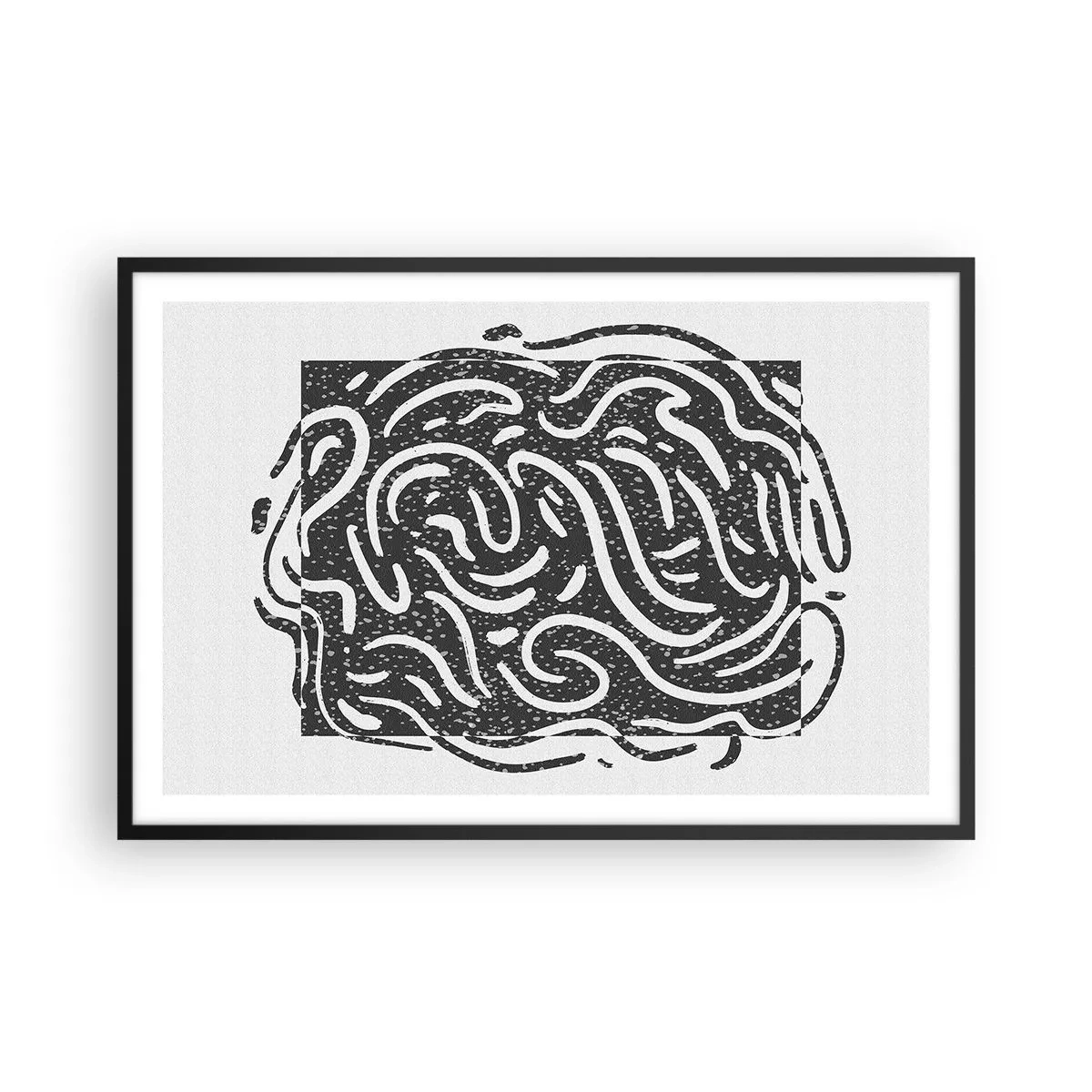 Poster in einem schwarzem Rahmen - Abstraktion: Freudentanz - 91x61 cm